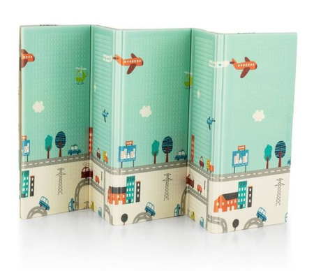 Petite&Mars Dwustronna, Składana Mata do Zabawy Campy Elephant&City