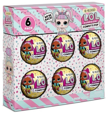 MGA L.O.L Surprise Confetti Waves Lalka Mix 6pak Unicorn