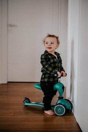 Scootandride Highwaykick 1 Jeździk i Hulajnoga 2w1 1-5 Lat + Scootandride Kask S-M Forest 