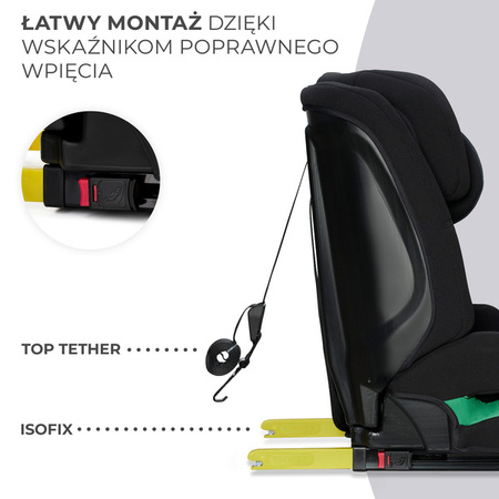 Kinderkraft Safety Fix 2 I-Size Fotelik Samochodowy 9-36 kg Czarny