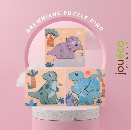 Joueco Drewniane puzzle DINO