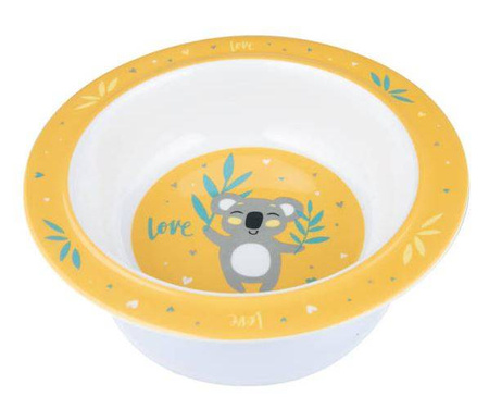 Canpol Babies Miseczka Melaminowa z Przyssawka 270 ml + Zestaw Łyżeczek z Melaminy 2 szt Exotic Animals 4/519 Yellow