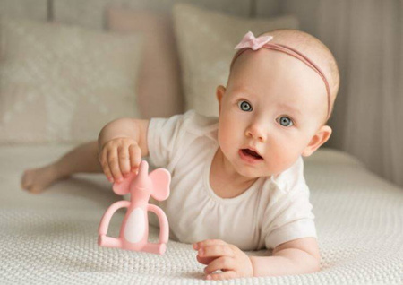 GiliGums Gryzak Silikonowy Zwariowany Słonik 3m+ Różowy