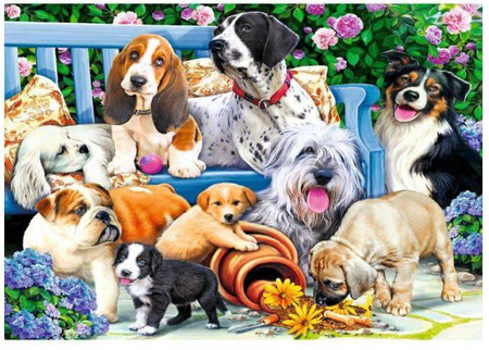 Trefl Puzzle 1000 el. Psy W Ogrodzie 