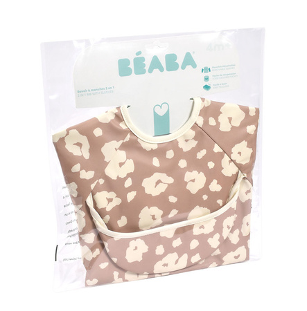 Beaba Śliniak 2w1 z odpinanym długim rękawem Savannah bloom