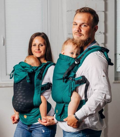 LennyLamb Nosidło LennyUpGrade Splot Jodełkowy, 100% Bawełna  Basic Line Szmaragd Rozmiar Standard 