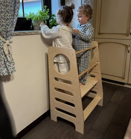 Baby Wood M Double Kitchen Helper Naturalny