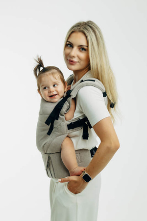 LennyLamb Moje Pierwsze Nosidełko LennyUpGrade PRO, Z Tkaniny Skośno-Krzyżowej, 100% Bawełna , Rozmiar Standard - Peanut Butter