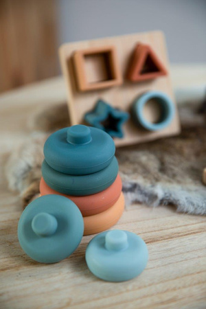 Bo Jungle Silikonowa wieża układanka kółka