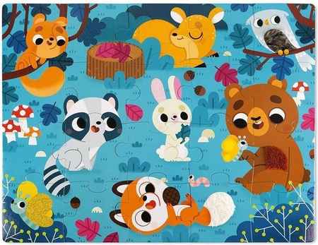 Janod Puzzle Sensoryczne 20 Elementów Leśne Zwierzęta
