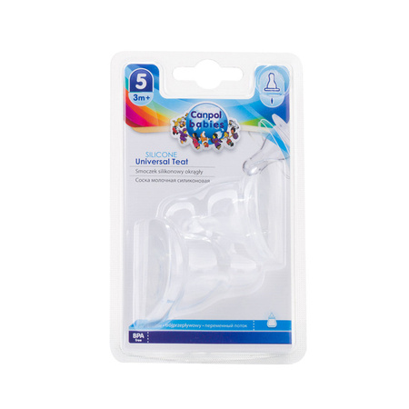 Canpol Babies Smoczek Silikon Okrągły Trójprzepływ 2szt.18/330