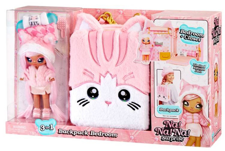 Na! Na! Na! Surprise 3w1 Plecak + Sypialnia + Laleczka Pink Kitty