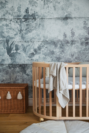 [OUTLET] Waldin Łóżeczko Dziecięce Owalne 7w1 z Materacem Natural