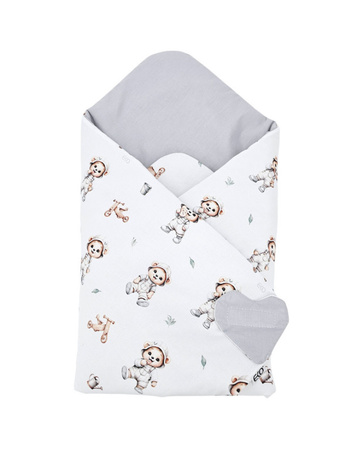 EKO Dwustronny rożek bawełniany drukowany MIŚ OGRODNIK RO-33 GARDENER BEAR