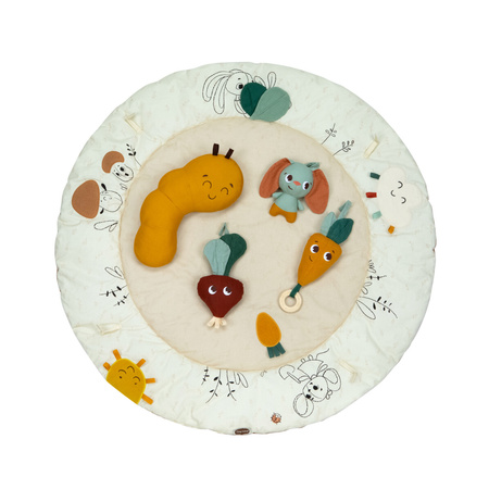 Tiny Love Gimnastyka/Mata Edukacyjna Z Drewnianym Stojakiem - Garden of Adventure