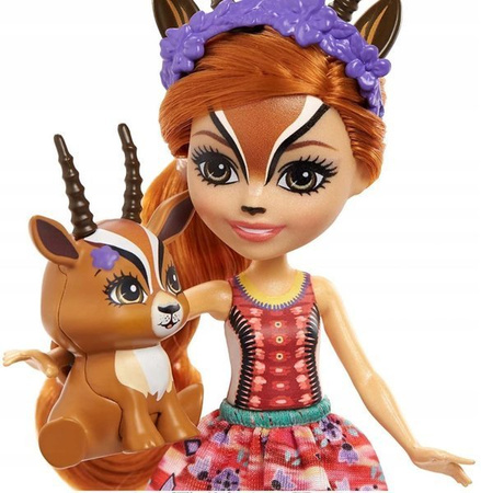 Barbie Enchantimals Lalka+zwierz.domowe FNH22  Gabriella Gazelle & Spotter GTM26