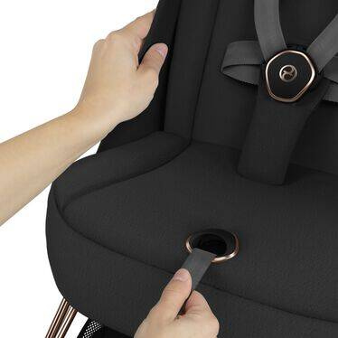 Cybex Coya Wózek Spacerowy Rama Rosegold Black Cozy Beige + Cybex Coya Moskitiera Black