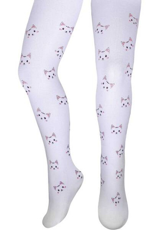Milusie Rajstopy Rozmiar 68-74 Białe Kotki