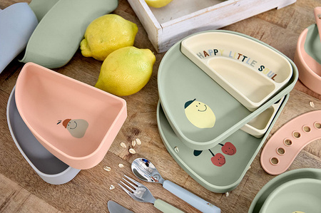 Lassig Zestaw silikonowych naczyń 3 el. Happy Fruit Lemon