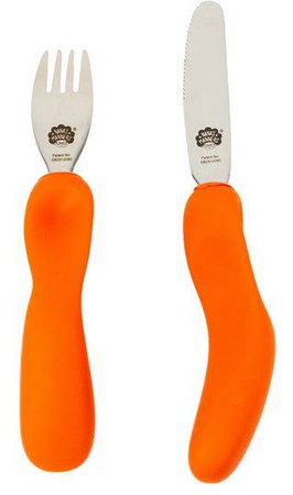 Nana's Manners 3 Widelec i Nóż Sztućce Kształtujące Chwyt Orange