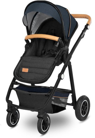 Lionelo Amber Wózek Głęboko-Spacerowy + Lionelo Astrid Fotelik Samochodowy 0-13 kg Zestaw 3w1 Blue Navy