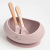 Olmitos Miseczka silikonowa ze sztućcami różowy