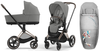 Cybex Priam 4.0 Wózek Głęboko-Spacerowy Mirage Grey + Cybex Platinium Śpiworek Gratis 