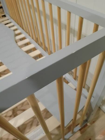 [OUTLET]  Kinderkraft Lunky XL Łóżeczko Drewniane Barierka Grey