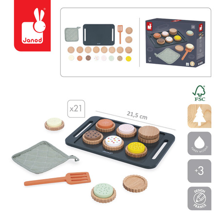 Janod Drewniany zestaw do pieczenia ciasteczek 21 el. Shiny Grandma 3+