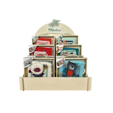 POS marketing Lilliputiens - ekspozytor na książeczki drewaniany
