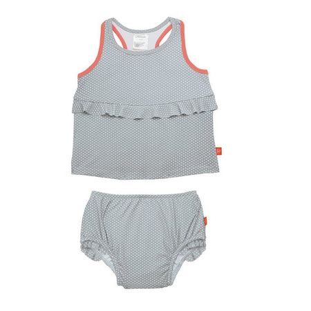 Lassig Kostium do pływania dwuczęściowy z wkładką chłonną Polka Dots grey UV 50+