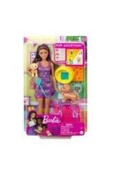 Barbie Zestaw Lalka Adopcja Piesków