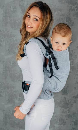 LennyLamb Nosidełko Splot Jodełkowy 100% Bawełna Rozmiar Preschool Mała Jodełka Szara