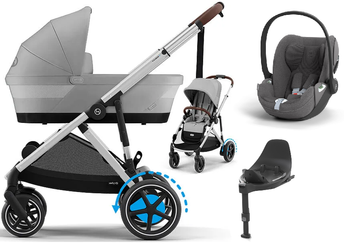 Cybex E-Gazelle S Wspomagany Wózek Głęboko-Spacerowy + Cybex Cloud T I-Size Plus Fotelik Samochodowy + Baza T