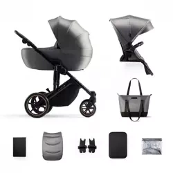 Kinderkraft Prime 2 Wózek Głęboko-Spacerowy Zestaw 2w1 Shadow Grey
