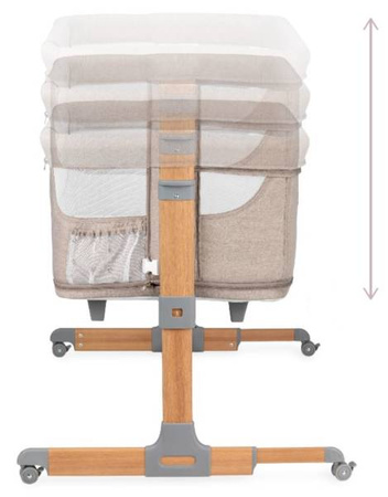 MoMi Smart Bed Łóżeczko Dostawne Kojec 4w1 Grey