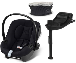 Cybex Aton B2 i-Size Fotelik Samochodowy 0-13kg + Baza One Volcano Black + Kiddy Mufka do Wózka