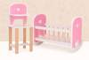 Joueco Drewniane krzesełko Baby Rose dla lalek 35-45 cm