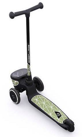 Scootandride Highwaykick 2 Lifestyle Hulajnoga Trójkołowa Balansowa z Zamykanym Schowkiem 2+ Green Lines