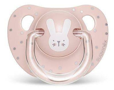 Suavinex Smoczek anatomiczny silikonowy Premium 0-6m  Królik Hygge Baby Różowy