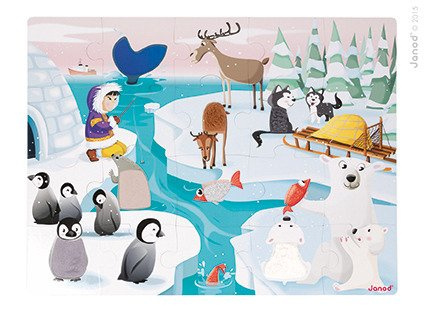 Janod Puzzle sensoryczne 20 elementów Lodowa kraina
