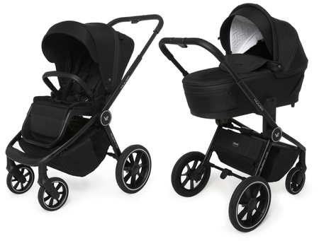 Muuvo Quick 4.0 Wózek Głęboko-Spacerowy Classic Black + Cybex Aton B2 i-Size Fotelik Samochodowy 0-13kg + Baza One Volcano Black