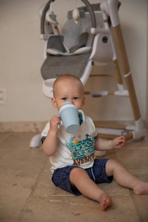 Bo Jungle Kubek do Picia ze Słomką BioPlastik CPLA Blue 