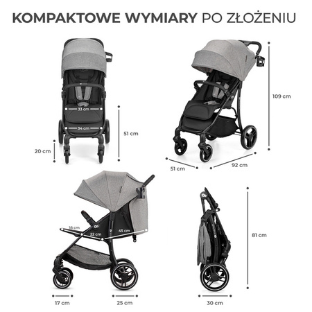 Kinderkraft Trig 2 Wózek Spacerowy do 22kg Pink Up