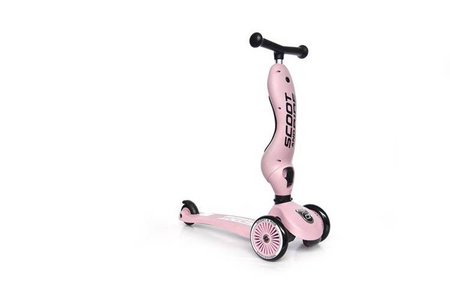 Scootandride Highwaykick 1 Jeździk i Hulajnoga 2w1 1-5 lat + Scootandride Kask Dla Dzieci S-M Rose