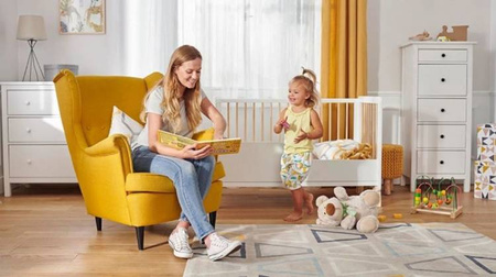 Kinderkraft Lunky XL Łóżeczko Drewniane Barierka White