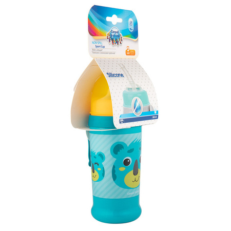 Canpol Bidon Niekapek z Rurką Silikonową 350ml Hello Little 56/510 Turquoise