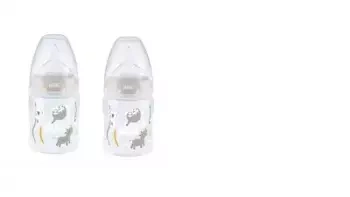 NUK Zestaw FC+ PP Butelka 300 ml ze wskaźnikiem temperatury 1+1 GRATIS Turkusowy