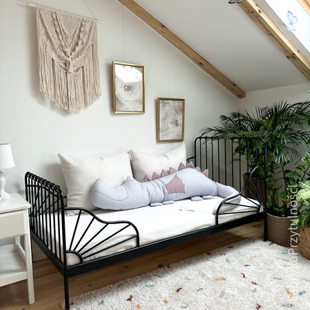 SenLove Smokozaur Poduszka Przytulanka Bawełniana Szaro-Różowy