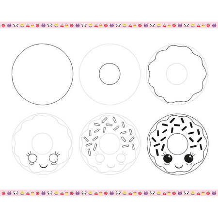 Janod Zestaw kreatywny Rysowanie krok po kroku Modele kawaii 20 rysunków 7+